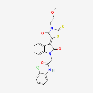 N-(2-chlorophenyl)-2-{(3Z)-3-[3-(2-methoxyethyl)-4-oxo-2-thioxo-1,3-thiazolidin-5-ylidene]-2-oxo-2,3-dihydro-1H-indol-1-yl}acetamide