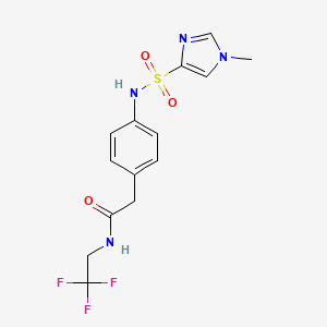 2-(4-(1-methyl-1H-imidazole-4-sulfonamido)phenyl)-N-(2,2,2-trifluoroethyl)acetamide