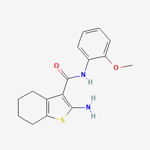 molecular formula C16H18N2O2S B2574314 2-amino-N-(2-methoxyphenyl)-4,5,6,7-tetrahydro-1-benzothiophene-3-carboxamide 