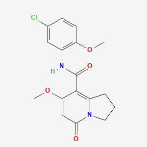 molecular formula C17H17ClN2O4 B2574315 N-(5-chloro-2-methoxyphenyl)-7-methoxy-5-oxo-1,2,3,5-tetrahydroindolizine-8-carboxamide CAS No. 2034420-82-9