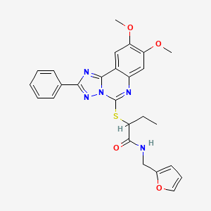2-[(8,9-dimethoxy-2-phenyl[1,2,4]triazolo[1,5-c]quinazolin-5-yl)thio]-N-(2-furylmethyl)butanamide