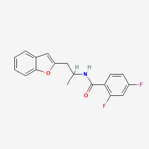 molecular formula C18H15F2NO2 B2574323 N-[1-(1-benzofuran-2-yl)propan-2-yl]-2,4-difluorobenzamide CAS No. 2034210-08-5