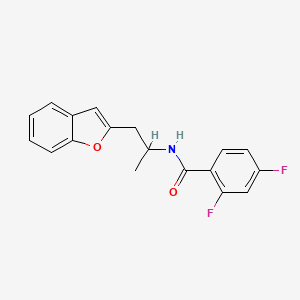 molecular formula C18H15F2NO2 B2574323 N-(1-(benzofuran-2-yl)propan-2-yl)-2,4-difluorobenzamide CAS No. 2034210-08-5