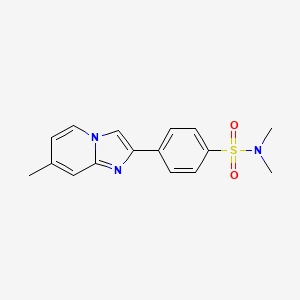 molecular formula C16H17N3O2S B2574331 N,N-dimethyl-4-(7-methylimidazo[1,2-a]pyridin-2-yl)benzenesulfonamide CAS No. 381699-70-3