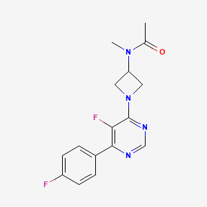 molecular formula C16H16F2N4O B2574355 N-{1-[5-fluoro-6-(4-fluorophenyl)pyrimidin-4-yl]azetidin-3-yl}-N-methylacetamide CAS No. 2380143-72-4