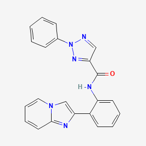 molecular formula C22H16N6O B2574358 N-(2-(imidazo[1,2-a]pyridin-2-yl)phenyl)-2-phenyl-2H-1,2,3-triazole-4-carboxamide CAS No. 1798514-63-2