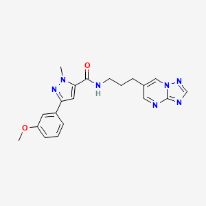 N-(3-([1,2,4]triazolo[1,5-a]pyrimidin-6-yl)propyl)-3-(3-methoxyphenyl)-1-methyl-1H-pyrazole-5-carboxamide