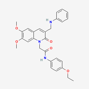 2-[3-(anilinomethyl)-6,7-dimethoxy-2-oxoquinolin-1(2H)-yl]-N-(4-ethoxyphenyl)acetamide