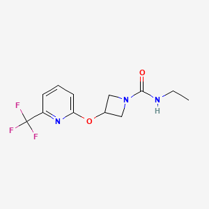 molecular formula C12H14F3N3O2 B2574395 N-ethyl-3-((6-(trifluoromethyl)pyridin-2-yl)oxy)azetidine-1-carboxamide CAS No. 2034400-38-7