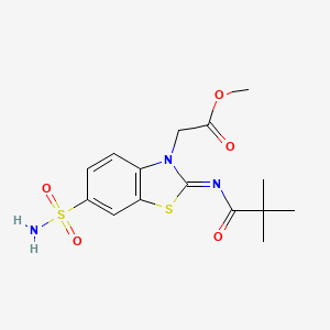 (Z)-methyl 2-(2-(pivaloylimino)-6-sulfamoylbenzo[d]thiazol-3(2H)-yl)acetate