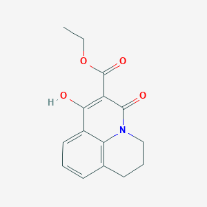 molecular formula C15H15NO4 B2574406 ethyl 4-hydroxy-2-oxo-1-azatricyclo[7.3.1.0^{5,13}]trideca-3,5(13),6,8-tetraene-3-carboxylate CAS No. 84088-84-6