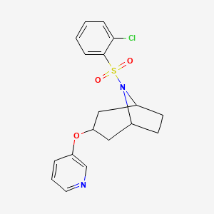 (1R,5S)-8-((2-chlorophenyl)sulfonyl)-3-(pyridin-3-yloxy)-8-azabicyclo[3.2.1]octane