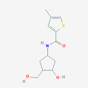molecular formula C12H17NO3S B2574420 N-[3-Hydroxy-4-(hydroxymethyl)cyclopentyl]-4-methylthiophene-2-carboxamide CAS No. 1421481-99-3