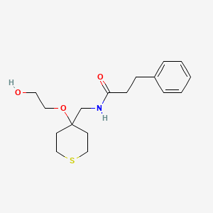 molecular formula C17H25NO3S B2574442 N-{[4-(2-hydroxyethoxy)thian-4-yl]methyl}-3-phenylpropanamide CAS No. 2175979-62-9