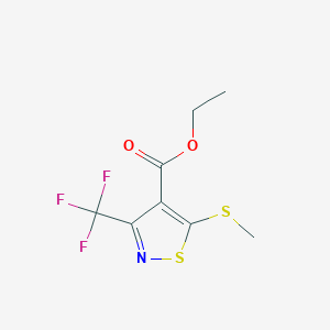 B2574460 5-Methylsulfanyl-3-trifluoromethyl-isothiazole-4-carboxylic acid ethyl ester CAS No. 157984-52-6