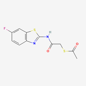 S-(2-((6-fluorobenzo[d]thiazol-2-yl)amino)-2-oxoethyl) ethanethioate