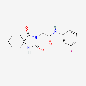 N-(3-fluorophenyl)-2-(6-methyl-2,4-dioxo-1,3-diazaspiro[4.5]decan-3-yl)acetamide