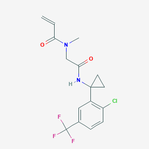 molecular formula C16H16ClF3N2O2 B2574470 N-[2-[[1-[2-Chloro-5-(trifluoromethyl)phenyl]cyclopropyl]amino]-2-oxoethyl]-N-methylprop-2-enamide CAS No. 2198498-88-1