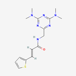 (E)-N-((4,6-bis(dimethylamino)-1,3,5-triazin-2-yl)methyl)-3-(thiophen-2-yl)acrylamide