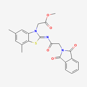 (Z)-methyl 2-(2-((2-(1,3-dioxoisoindolin-2-yl)acetyl)imino)-5,7-dimethylbenzo[d]thiazol-3(2H)-yl)acetate