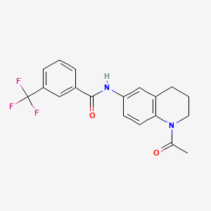 molecular formula C19H17F3N2O2 B2574515 N-(1-acetyl-1,2,3,4-tetrahydroquinolin-6-yl)-3-(trifluoromethyl)benzamide CAS No. 1005298-12-3