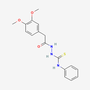 molecular formula C17H19N3O3S B2574553 Benzeneacetic acid, 3,4-dimethoxy-, 2-[(phenylamino)thioxomethyl]hydrazide CAS No. 717849-64-4
