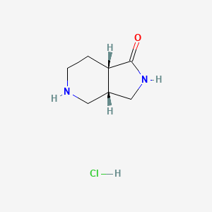molecular formula C7H13ClN2O B2574599 rac-(3aR,7aR)-octahydro-1H-pyrrolo[3,4-c]pyridin-1-one hydrochloride, cis CAS No. 868551-95-5