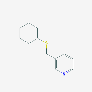 molecular formula C12H17NS B025746 Pyridine, 3-((cyclohexylthio)methyl)- CAS No. 102206-50-8