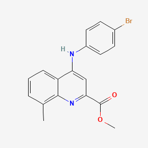 molecular formula C18H15BrN2O2 B2574602 Methyl 4-[(4-bromophenyl)amino]-8-methylquinoline-2-carboxylate CAS No. 1207050-44-9