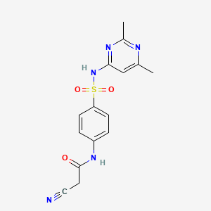 molecular formula C15H15N5O3S B2574604 2-cyano-N-{4-[(2,6-dimethylpyrimidin-4-yl)sulfamoyl]phenyl}acetamide CAS No. 573993-14-3