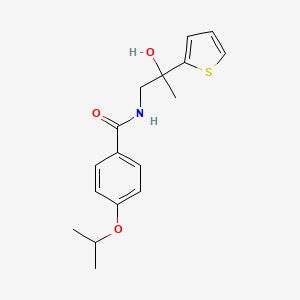 molecular formula C17H21NO3S B2574618 N-(2-hydroxy-2-(thiophen-2-yl)propyl)-4-isopropoxybenzamide CAS No. 1351614-36-2