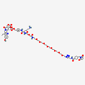 molecular formula C73H97N11O22 B2574663 CL2A-SN-38 