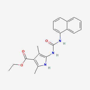 molecular formula C20H21N3O3 B2574669 ethyl 2,4-dimethyl-5-{[(naphthalen-1-yl)carbamoyl]amino}-1H-pyrrole-3-carboxylate CAS No. 696626-45-6