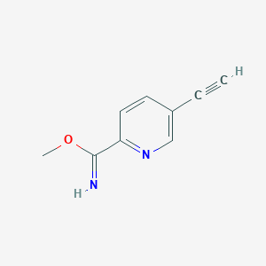 molecular formula C9H8N2O B2574671 Methyl 5-ethynylpyridine-2-carboximidate CAS No. 2225136-62-7