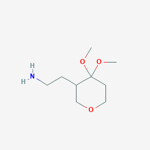 molecular formula C9H19NO3 B2574692 2-(4,4-Dimethoxyoxan-3-yl)ethan-1-amine CAS No. 2126159-56-4