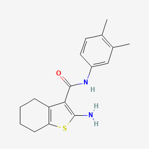 molecular formula C17H20N2OS B2574740 2-amino-N-(3,4-dimethylphenyl)-4,5,6,7-tetrahydro-1-benzothiophene-3-carboxamide CAS No. 312505-88-7