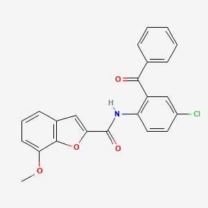 molecular formula C23H16ClNO4 B2574744 N-(2-benzoyl-4-chlorophenyl)-7-methoxy-1-benzofuran-2-carboxamide CAS No. 921568-43-6