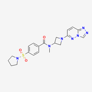 molecular formula C20H23N7O3S B2574754 N-(1-([1,2,4]triazolo[4,3-b]pyridazin-6-yl)azetidin-3-yl)-N-methyl-4-(pyrrolidin-1-ylsulfonyl)benzamide CAS No. 2309604-59-7