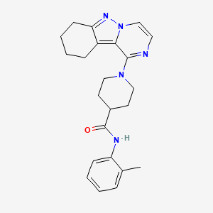 molecular formula C23H27N5O B2574759 N-(2-methylphenyl)-1-{7H,8H,9H,10H-pyrazino[1,2-b]indazol-1-yl}piperidine-4-carboxamide CAS No. 2415490-42-3