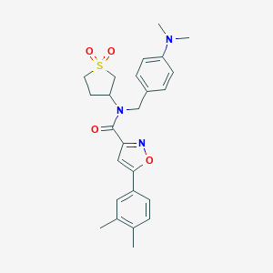 molecular formula C25H29N3O4S B257486 N-[4-(DIMETHYLAMINO)BENZYL]-5-(3,4-DIMETHYLPHENYL)-N-(1,1-DIOXIDOTETRAHYDRO-3-THIOPHENYL)-3-ISOXAZOLECARBOXAMIDE 