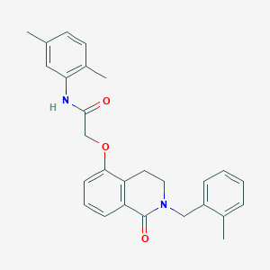 molecular formula C27H28N2O3 B2574875 N-(2,5-dimethylphenyl)-2-({2-[(2-methylphenyl)methyl]-1-oxo-1,2,3,4-tetrahydroisoquinolin-5-yl}oxy)acetamide CAS No. 850908-71-3