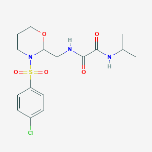 molecular formula C16H22ClN3O5S B2574899 N'-{[3-(4-chlorobenzenesulfonyl)-1,3-oxazinan-2-yl]methyl}-N-(propan-2-yl)ethanediamide CAS No. 872722-84-4