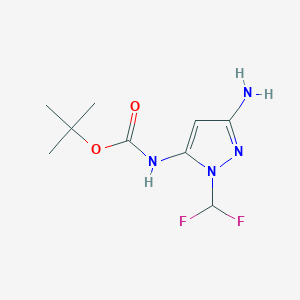molecular formula C9H14F2N4O2 B2574934 tert-butyl N-[3-amino-1-(difluoromethyl)-1H-pyrazol-5-yl]carbamate CAS No. 2226182-24-5