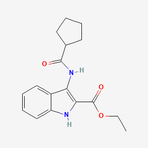 molecular formula C17H20N2O3 B2574954 ethyl 3-(cyclopentanecarboxamido)-1H-indole-2-carboxylate CAS No. 850929-08-7