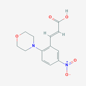 molecular formula C13H14N2O5 B2574978 (E)-3-(2-morpholino-5-nitrophenyl)-2-propenoic acid CAS No. 300665-18-3