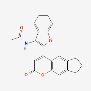 molecular formula C22H17NO4 B2574986 N-(2-{2-oxo-2H,6H,7H,8H-cyclopenta[g]chromen-4-yl}-1-benzofuran-3-yl)acetamide CAS No. 904010-45-3
