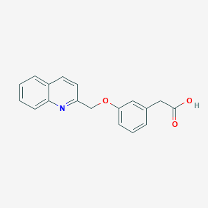molecular formula C18H15NO3 B025750 3-(2-Quinolinylmethoxy)benzeneacetic acid CAS No. 104325-55-5
