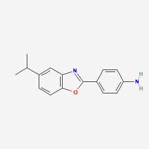 molecular formula C16H16N2O B2575005 4-(5-Isopropylbenzo[d]oxazol-2-yl)aniline CAS No. 356085-12-6