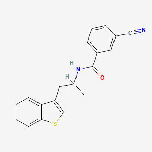 molecular formula C19H16N2OS B2575024 N-[1-(1-benzothiophen-3-yl)propan-2-yl]-3-cyanobenzamide CAS No. 2034617-42-8
