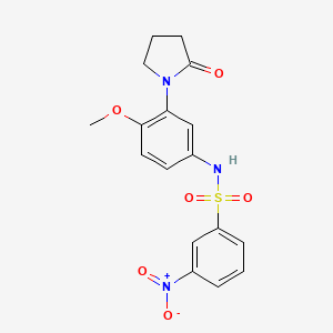 molecular formula C17H17N3O6S B2575030 N-(4-methoxy-3-(2-oxopyrrolidin-1-yl)phenyl)-3-nitrobenzenesulfonamide CAS No. 941918-30-5